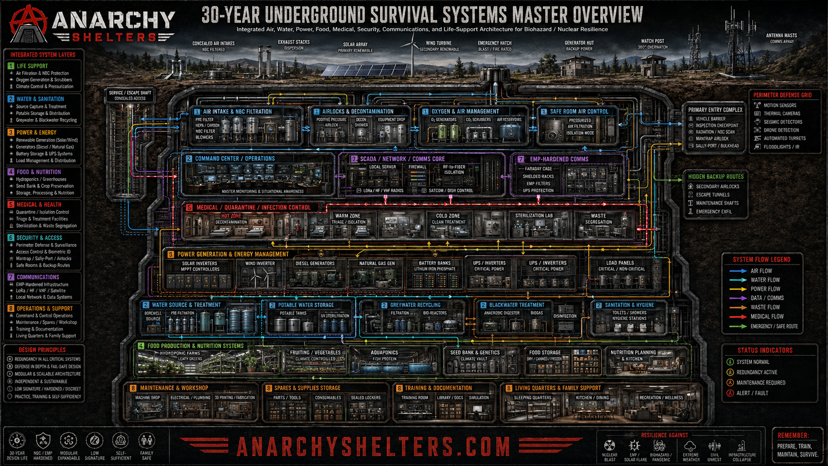 Reinforced CMU Storm Shelter Cross-Section schematic for Anarchy Shelters planning content